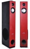 VM Audio EXAT10 Cherry/Black Floorstanding Powered Bluetooth Tower Speakers Pair N5