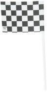 Oasis Supply 36 Count Cake/Cupcake Topper, Black and White Racing Checkered Flags N3