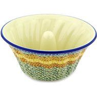 Polish Pottery Bundt Cake Pan 10-inch Grecian Sea N2
