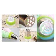 ilauke 3-Color Coupler Russian Nozzle Converter Icing Piping Bag for Cake Cupcake Decorating Tool N3
