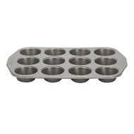 Patisse Carat Muffin Pan 12 Cavity with Heavy Duty Double Non-Stick Coating, Dark Grey Metallic