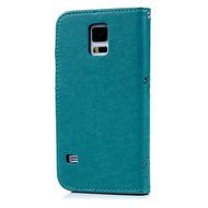 S5 Case,Samsung Galaxy S5 Case (i9600) - Wallet Embossed Flower Tree PU Leather Soft TPU Inner Cover with Magnetic... N53
