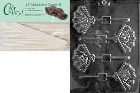 Cybrtrayd W030 Fan Lolly Wedding Chocolate Candy Mold N6