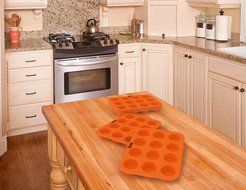 Silicone Mini Muffin Cupcake Baking Pan Tray - 12 Cup - 100% Pure Food Grade Premium Non-stick Silicon - Orange... N2
