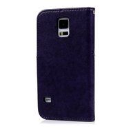 S5 Case,Samsung Galaxy S5 Case (i9600) - Wallet Embossed Flower Tree PU Leather Soft TPU Inner Cover with Magnetic... N56