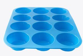 Silicone Muffin &amp; Cupcake Pan - 12 Cups Pink Mold &amp; Baking Tray- Reusable, Non-Stick Bakeware - Heat Resistant... N13