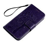 S5 Case,Samsung Galaxy S5 Case (i9600) - Wallet Embossed Flower Tree PU Leather Soft TPU Inner Cover with Magnetic... N58