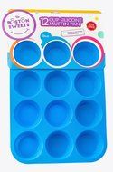 Silicone Muffin &amp; Cupcake Pan - 12 Cups Pink Mold &amp; Baking Tray- Reusable, Non-Stick Bakeware - Heat Resistant... N15