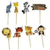 Mydio Set of 24 Cute Decorative Cupcake Muffin Toppers Wild Animals Zoo, Farm Animals Cake Cupcake Decorative... N4
