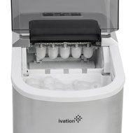 Portable Ice Maker for Counterop - Sleek Tinted Clear Top Window Design - 2 Selectable Cube Sizes - Yield Up To... N3