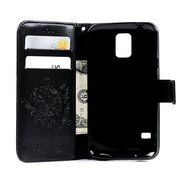 S5 Case,Samsung Galaxy S5 Case (i9600) - Wallet Embossed Flower Tree PU Leather Soft TPU Inner Cover with Magnetic... N64