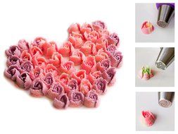 Russian Piping Tips 29pcs Set - incl 14 piping nozzle tips, 12 silicone cupcake liner, Coupler, 2 Reusable pastry... N7