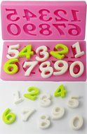 FOUR-C Sugar Craft Tools Number Cake Embossing Mould Color Pink N2