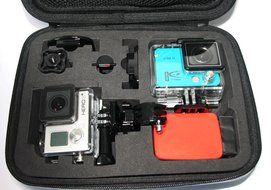 1+1 Gopro Action Camera Case,hero 4 3+ 3 2 1 Water Resistant Case Sports Camera Bag (Middle)