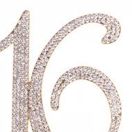16 Cake Topper 16th Birthday Party Supplies Crystal Rhinestone Decoration (Gold) N16