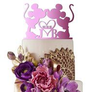 Sugar Yeti Made In USA Personalized Wedding Cake Topper Minnie Heart Mickey Initials With Date #25 Black N17