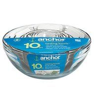 Hocking 10-piece Glass Mixing Bowl Set 1 Ounce, 2 Ounce, 4 Ounce, 6 Ounce, 10 Ounce, 16 Ounce, 1 Quart, 1.5 Quart...