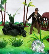 Indiana Jones Birthday Cake Topper Set Featuring Indiana Jones and Themed Decorative Pieces N4