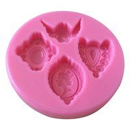 FLY 3D Angel and Queen Shape Silicone Chocolate Fondant Mold,Pink N4