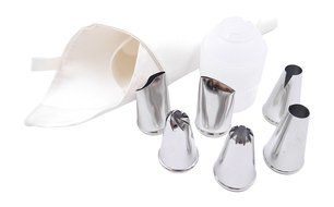 Pridebit Pastry Bag Cake/Cupcake Decorating Tips Set - 8 Pieces Kit Includes Large Stainless Steel Icing/Piping...