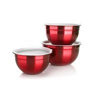 Ming Tsai 6-piece Metallic Prep Bowl and Storage Set Race Car Red