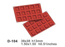 15 Cavity Mini Square Savarian Non Stick Silicone Baking Mould, Ideal for Cake, Dessert, Ice Cream, Chocolate,...