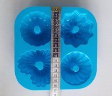 New 4-Cavity Silicone Mini Bundt Cake Pudding Jello Moulds Pan Cupcake Bakeware Silicone Cake Baking Molds (Color... N4