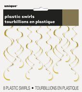 Plastic Hanging Swirl Decorations, 26&quot;, Light Blue, 8 Count N25