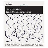 Plastic Hanging Swirl Decorations, 26&quot;, Light Blue, 8 Count N29