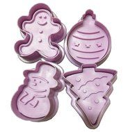 Christmas Plunger Cutters Set,Ubaker Fondant Cake Decorating Sugarcraft Cookie Cutter Color Purple(Snowman, Gingerbread... N7