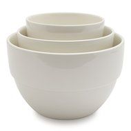 Sur La Table Stoneware Mixing Bowls L11/L13/L14RED , White