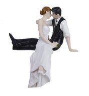 Homanda&reg; A Romantic Dip Dancing Bride and Groom Couple Figurine Wedding Decoration Cake Topper N5