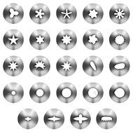 Cake Decorating Tips Kit Set with 24 Stainless Steel 2 Reusable Couplers 1 Pastry Bag and 1 Decorating Pen N2