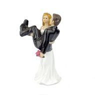 Homanda&reg; A Romantic Dip Dancing Bride and Groom Couple Figurine Wedding Decoration Cake Topper N6
