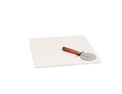 Italian Origins 14-by-15-Inch Rectangular Bread Baking Stone with Jumbo Pizza Cutter