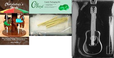 Cybrtrayd J030 Guitar Chocolate Candy Mold with Exclusive Cybrtrayd Copyrighted Chocolate Molding Instructions N5