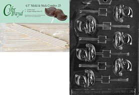 Cybrtrayd Small Duck Lolly Easter Chocolate Candy Mold with 25 4.5-Inch Lollipop Sticks