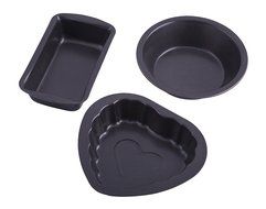 Entenmann's Minis 3 Piece Baking Set (3 mini pans, loaf pan, round pie pan, heart cake pan)
