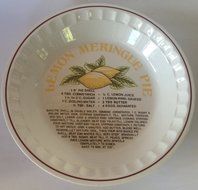 Lemon Meringue 11" Pie Recipe Pie Baking Pan, Hancock N2