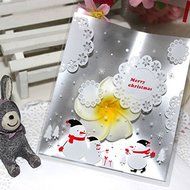 LingStar 100PCS Clear Christmas Gifts White Snowflake Bake Cookies Biscuit Candy Plastic Packaging Bags N10