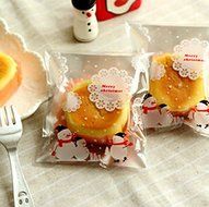 LingStar 100PCS Clear Christmas Gifts White Snowflake Bake Cookies Biscuit Candy Plastic Packaging Bags N11