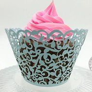 CozyT 50 PACK Vine Design Cupcake Wrappers Artistic Bake Cake Paper Cups Vine Lace Laser Cut Liner Baking Cup... N3
