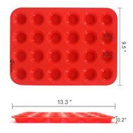 Silicone Mini Muffin Pans, SySrion 24 Cup Premium Cupcakes Pan Shapes, Non-stick, BPA-free Food Grade Silicon... N9