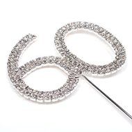 KLOUD City@ Crystal Rhinestone Bling Silver Number 60 Birthday 60th Anniversary Cake Top Topper (Number &quot;60&quot;) N2