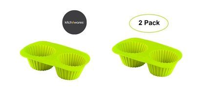 Silicone Baking Cups ,Cupcake Liner, Muffin Cups Nonstick Heat-Resistant Flexible Food Grade Set Of 2 -(Red) .... N2