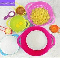 ASIBT 10 Piece Compact Mixing Bowls, Food Prep and Measuring Nesting Set, Multi-Color N6
