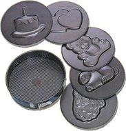 Paderno World Cuisine 10.25 Inch Non-Stick Fluted Springform Pan (with 6 interchangeable imprints)