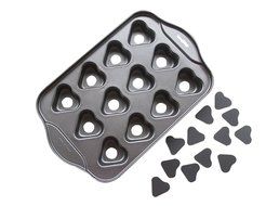 Tosnail 12 Cavity Heart-shaped Mini Cheesecake Pan Cupcake Pan with Removable Bottom N2