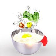 Stainless Steel Kitchen Mixing Bowls Utensils with Handle and Spout, Set of 3 N3