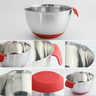 Stainless Steel Kitchen Mixing Bowls Utensils with Handle and Spout, Set of 3 N5